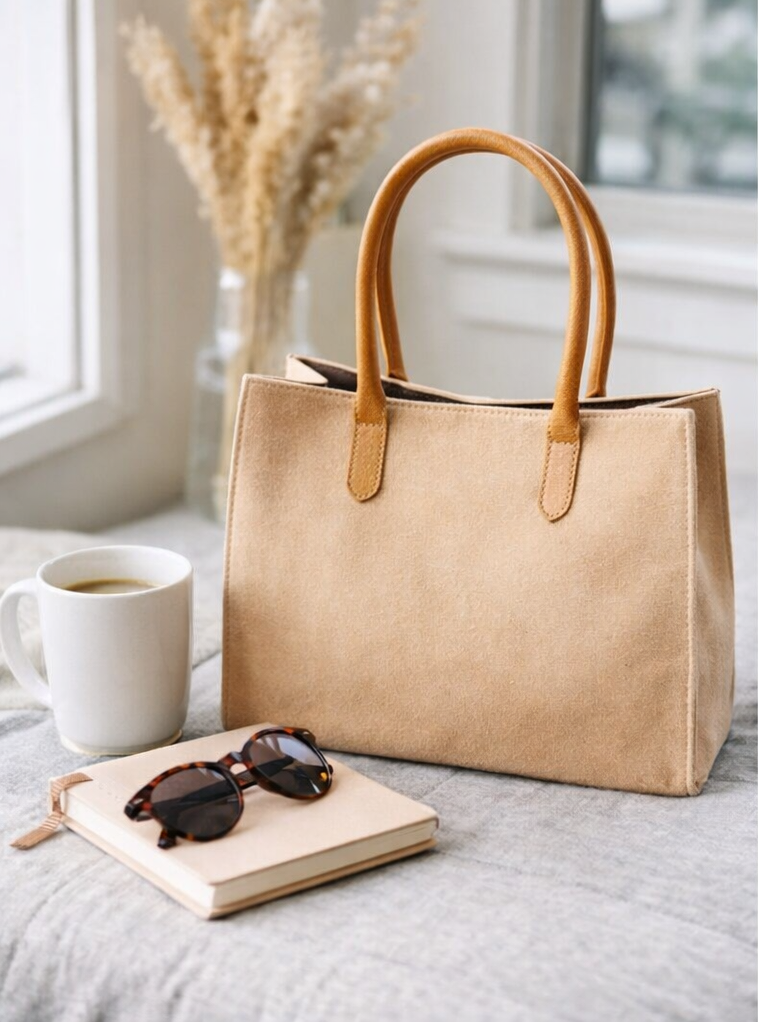 Expobazaar Nude Canvas Carryall with Timeless Design