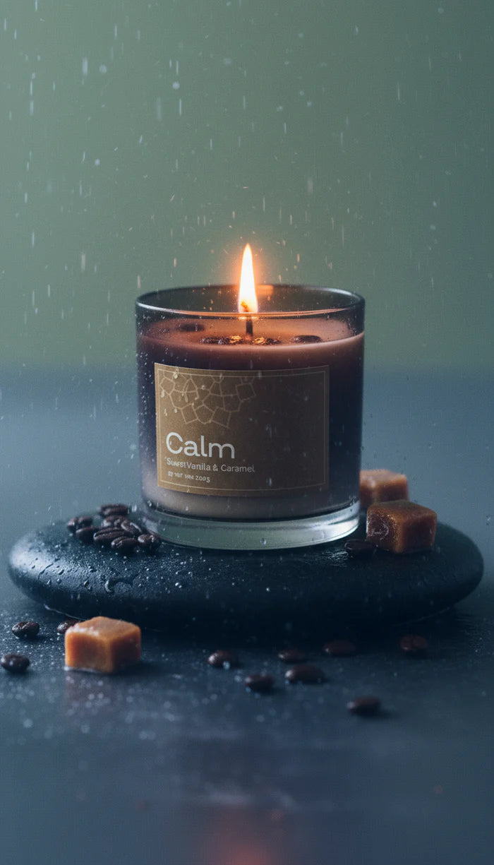 Expobazaar Calm Vanilla & Caramel Vegan Wax Candle Palm Wax