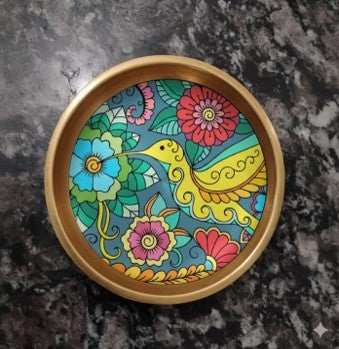 Handcrafted Round Trinket Tray – Artistic Valentine Gift