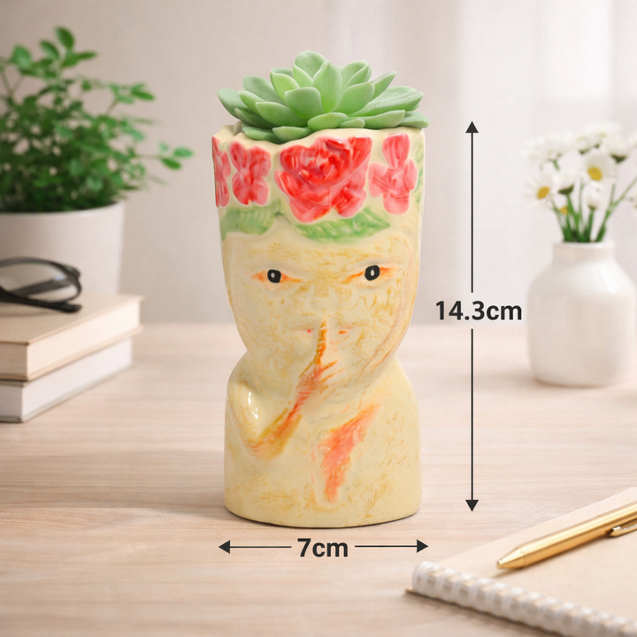 Aluminium Flower Vase – Tribal Face Design