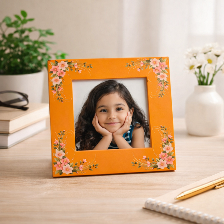 Square Decorative Floral Photo Frame for Home Décor