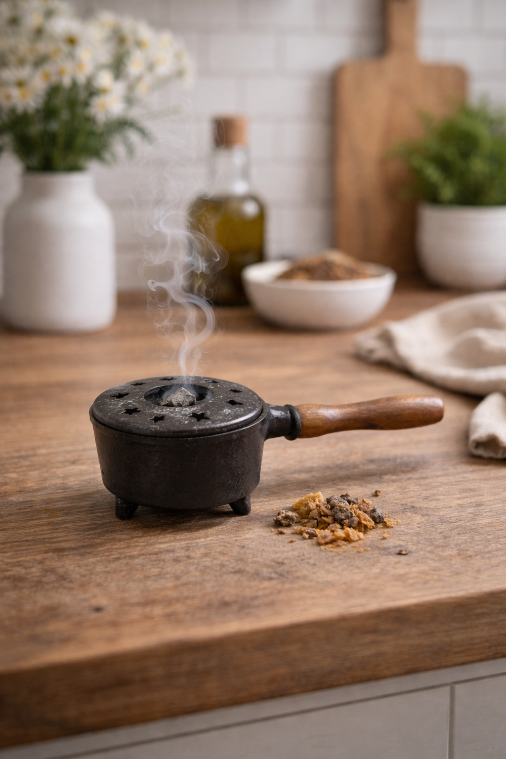 Metal Cauldron Incense Burner – Cast Iron Ritual Burner