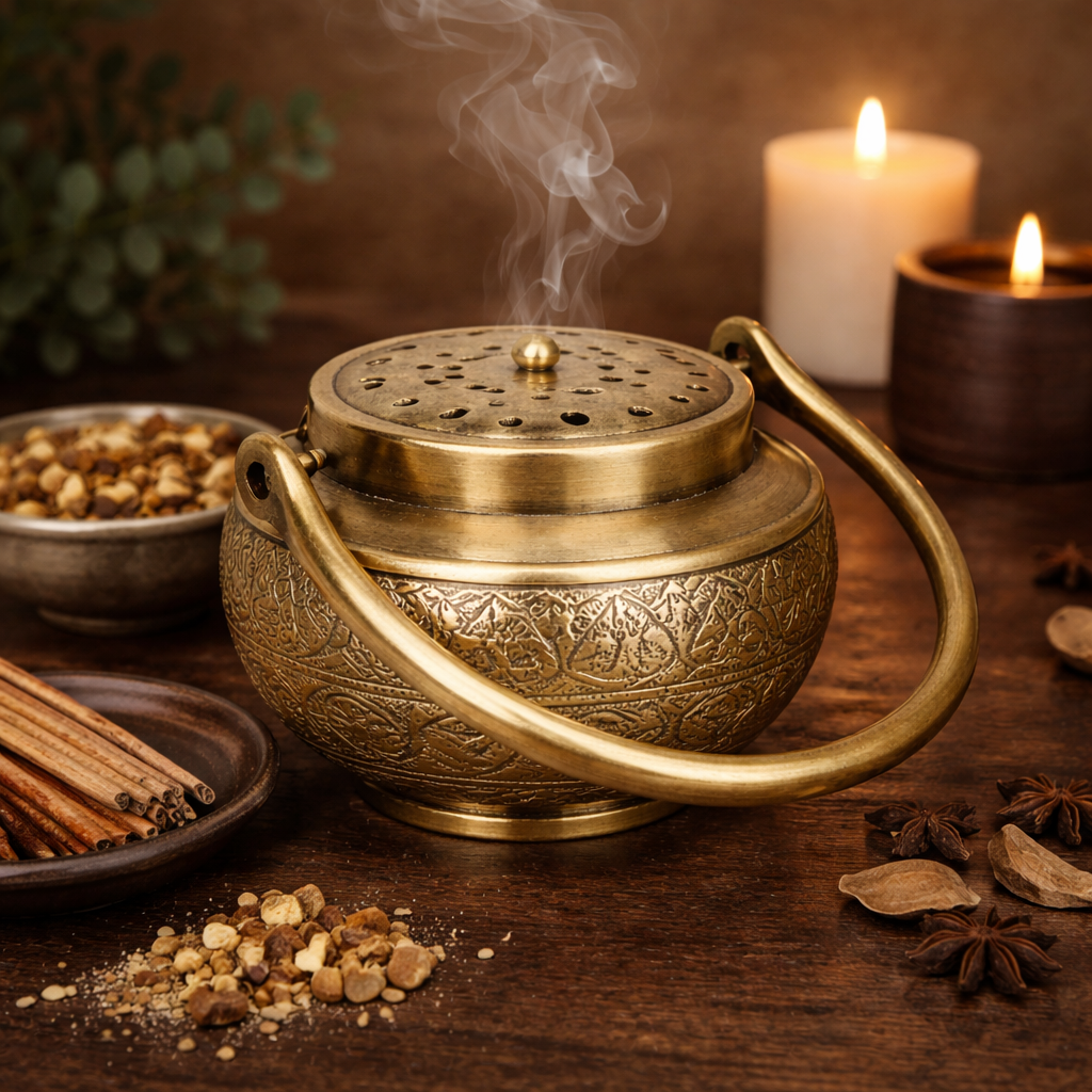 Iron Kamandal Burner for Incense, Loban & Charcoal