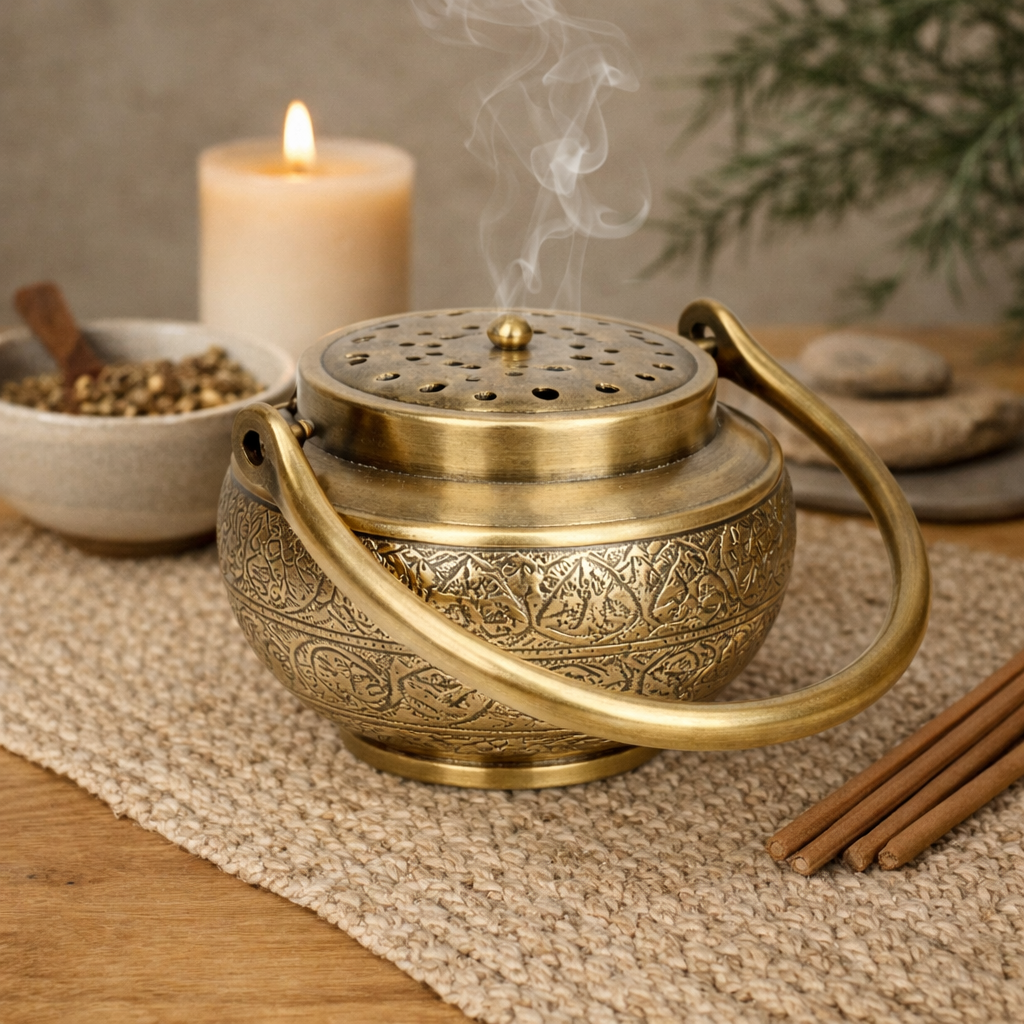 Iron Kamandal Burner for Incense, Loban & Charcoal