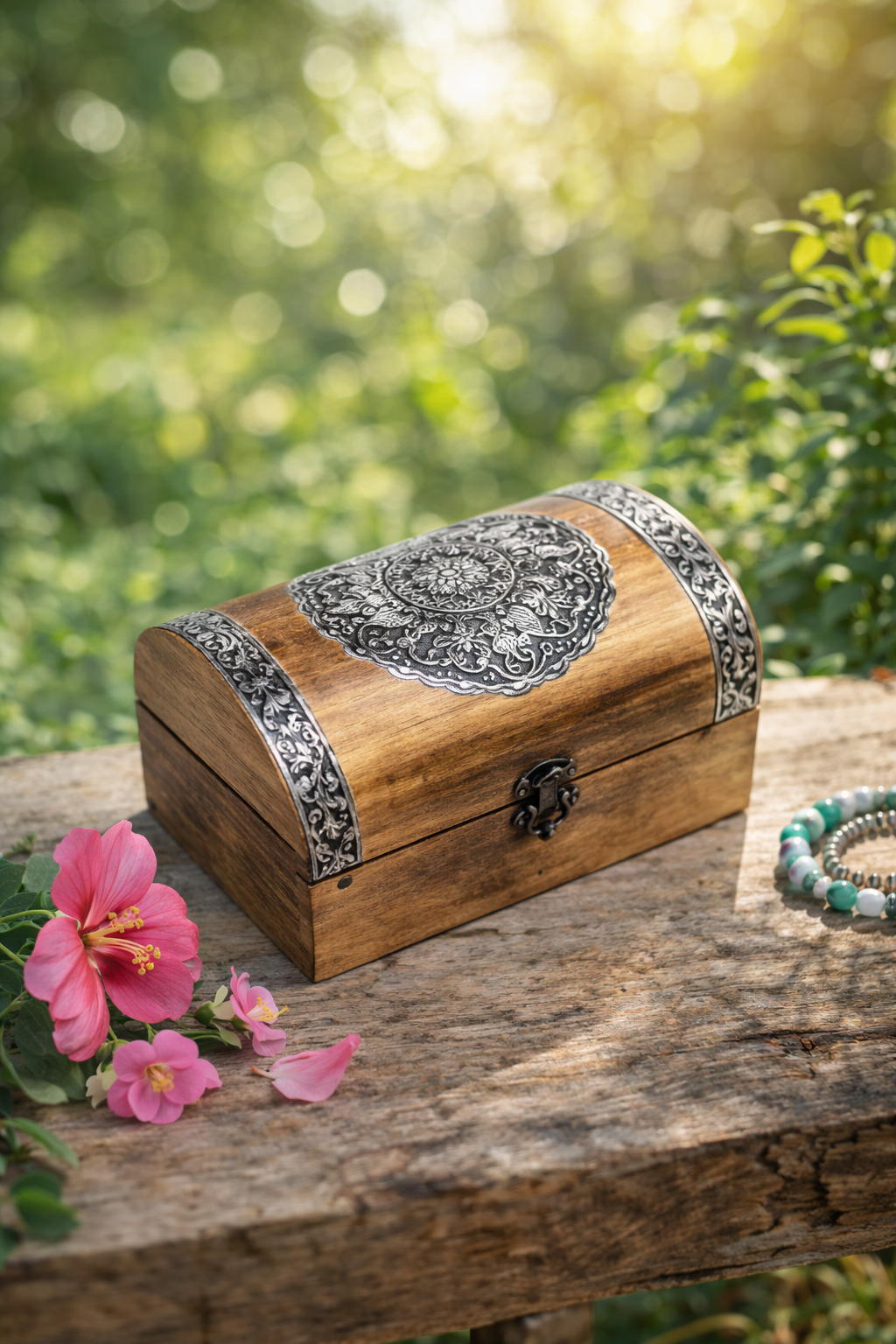 Decorative Wooden Box for Jewelry & Keepsakes