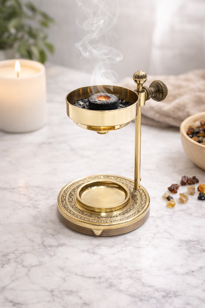 Adjustable Brass Charcoal Burner for Incense & Charcoals