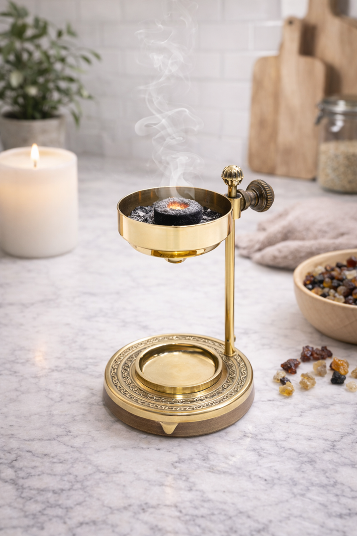 Adjustable Brass Charcoal Burner for Incense & Charcoals