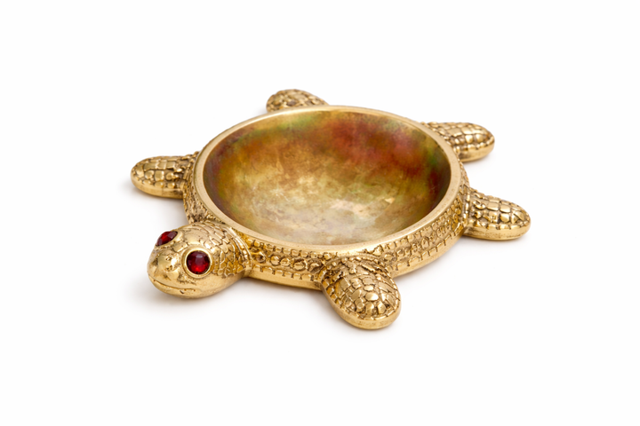 Brass Tortoise with Shreeyantra for Good Luck