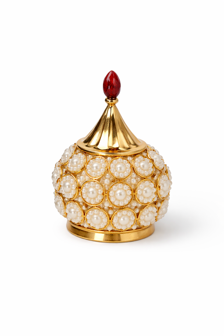 Brass Akhand Diya with Crystal for Pooja Rituals
