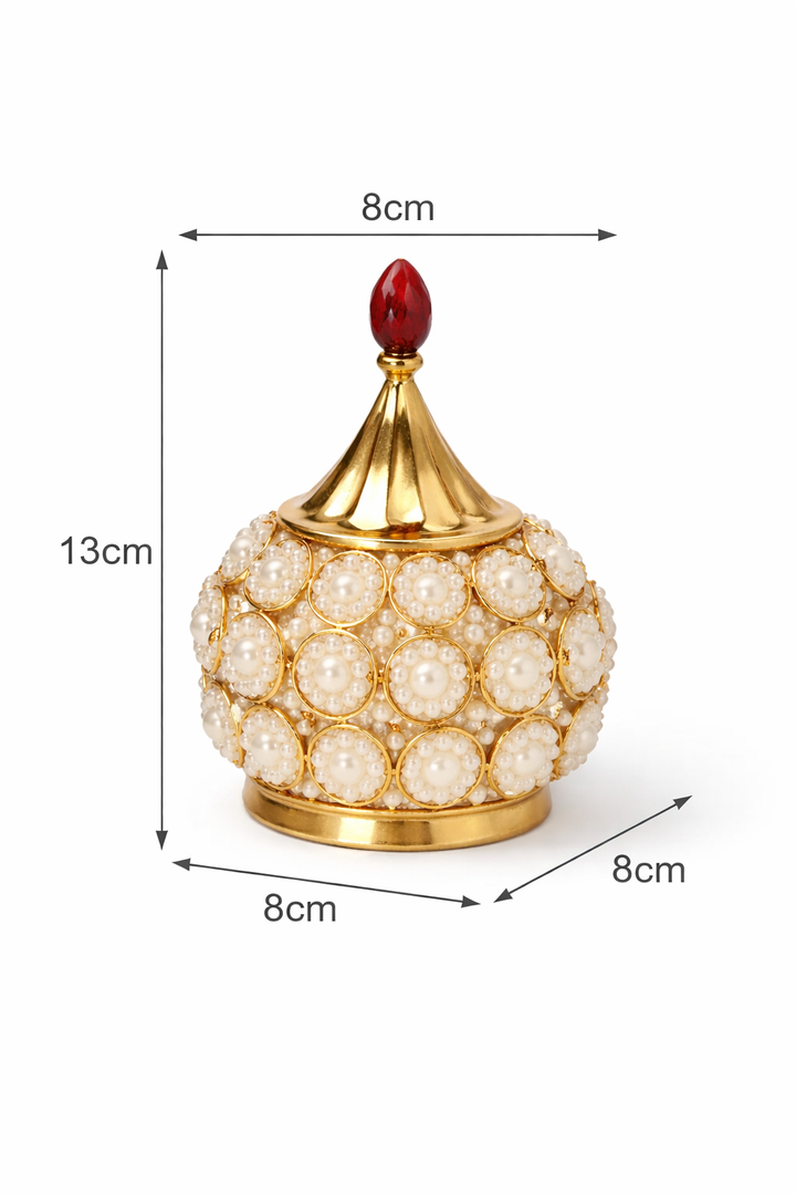 Brass Akhand Diya with Crystal for Pooja Rituals