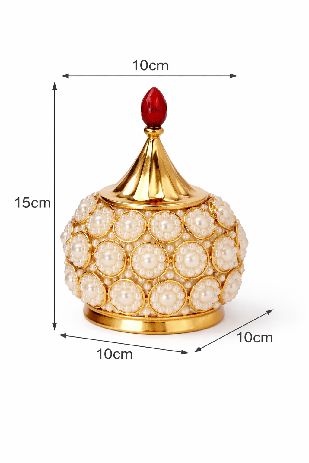 Brass Akhand Diya with Crystal for Pooja Rituals