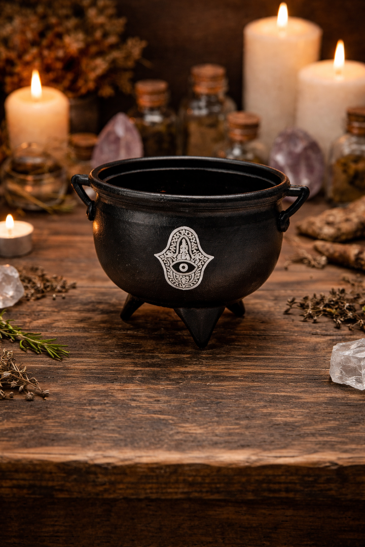 Hamsa Hand Metal Burner for Charcoal & Sambrani