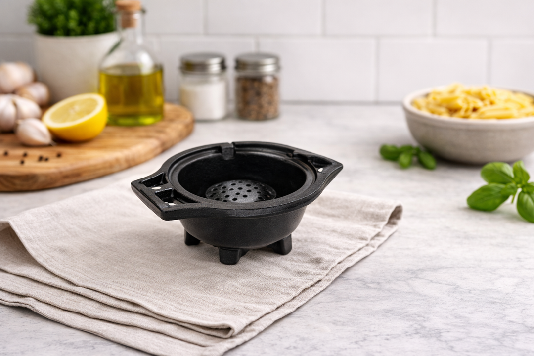 Metal Small Cauldron Burner with Handle for Pooja