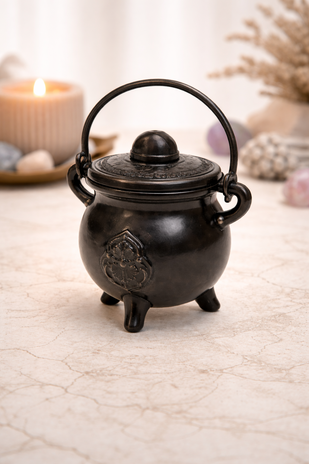 Cast Metal Celtic Cauldron Burner for Ritual Use