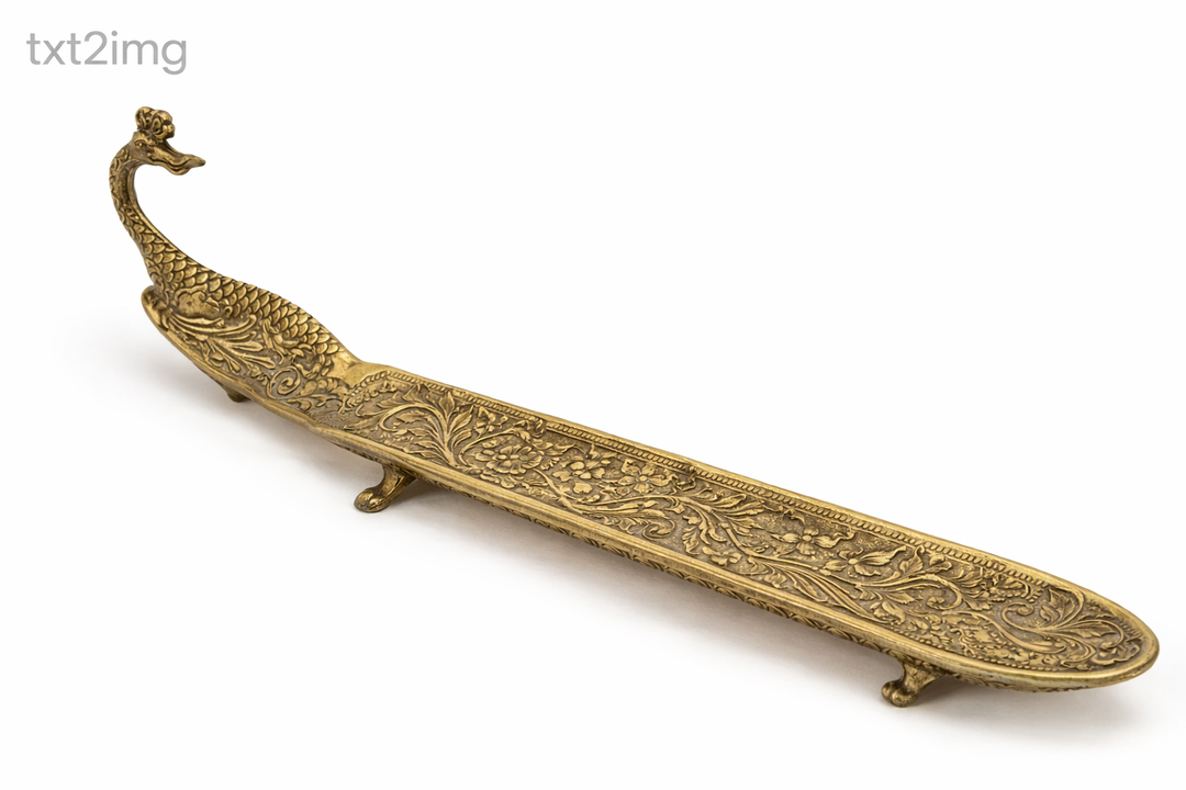 Elegant Brass Peacock Incense Holder for Home Decor