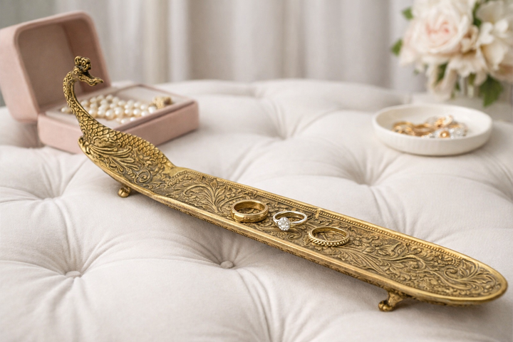 Elegant Brass Peacock Incense Holder for Home Decor