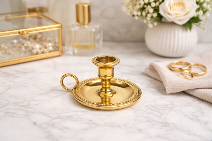 Elegant Brass Candle Holder for Home Decoration