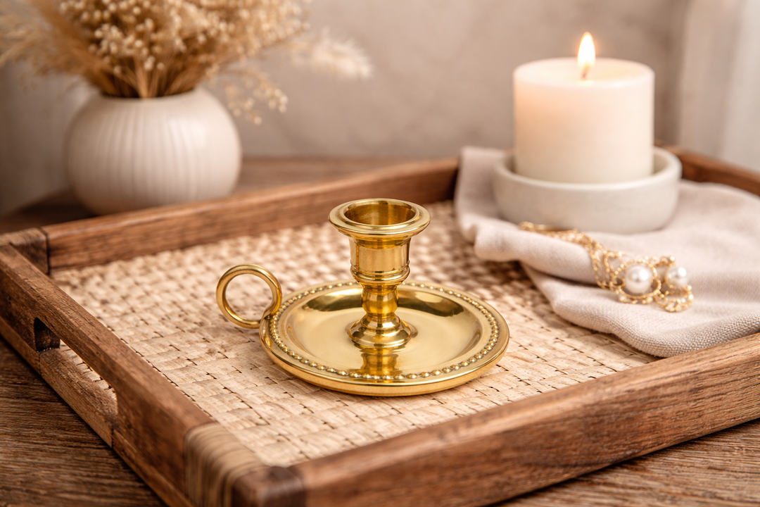 Elegant Brass Candle Holder for Home Decoration