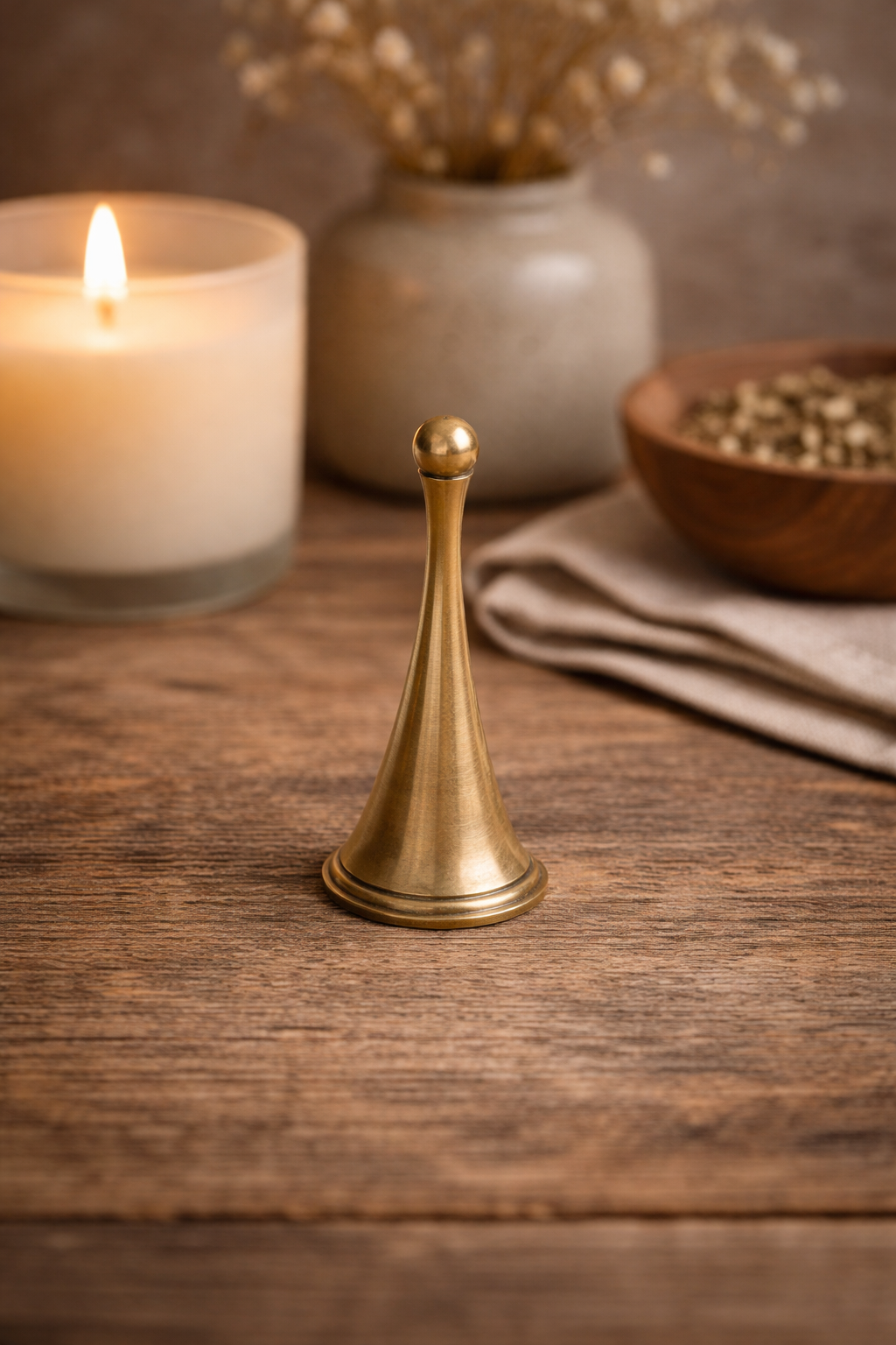 Brass Pooja Bell Cone Design Easy to Handle