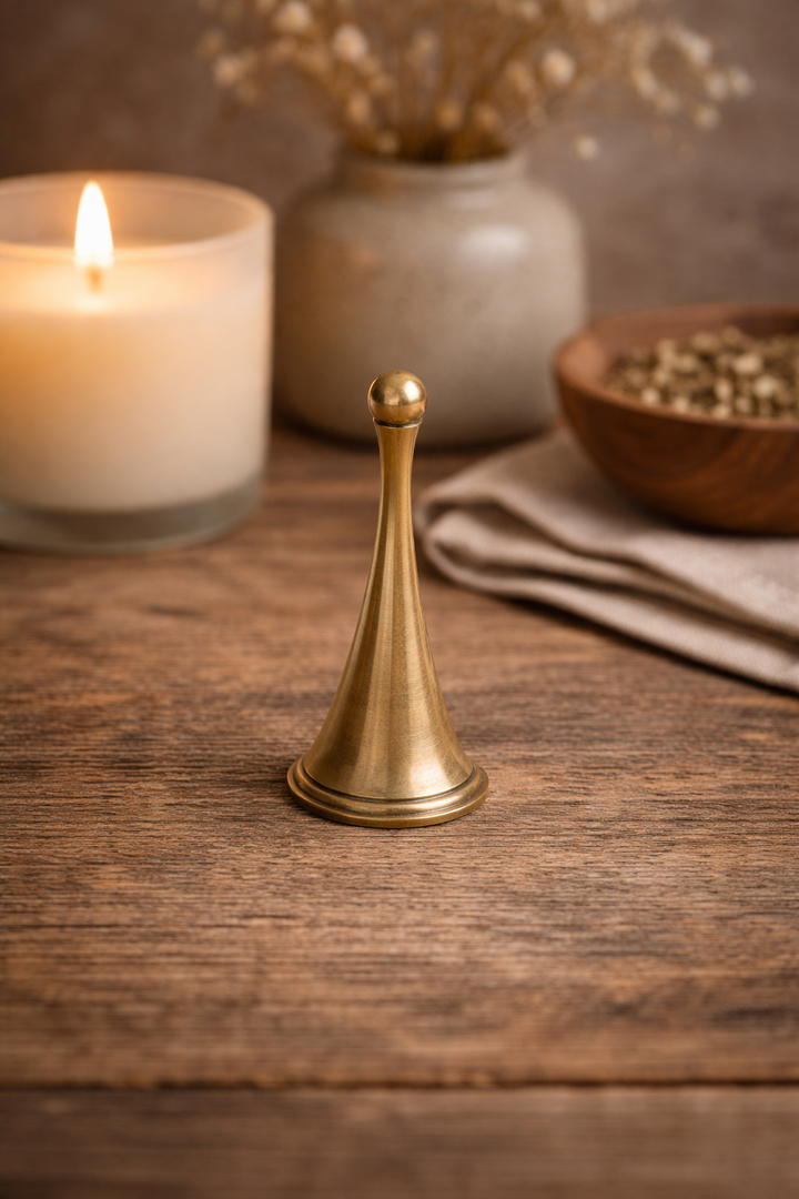 Brass Pooja Bell Cone Design Easy to Handle