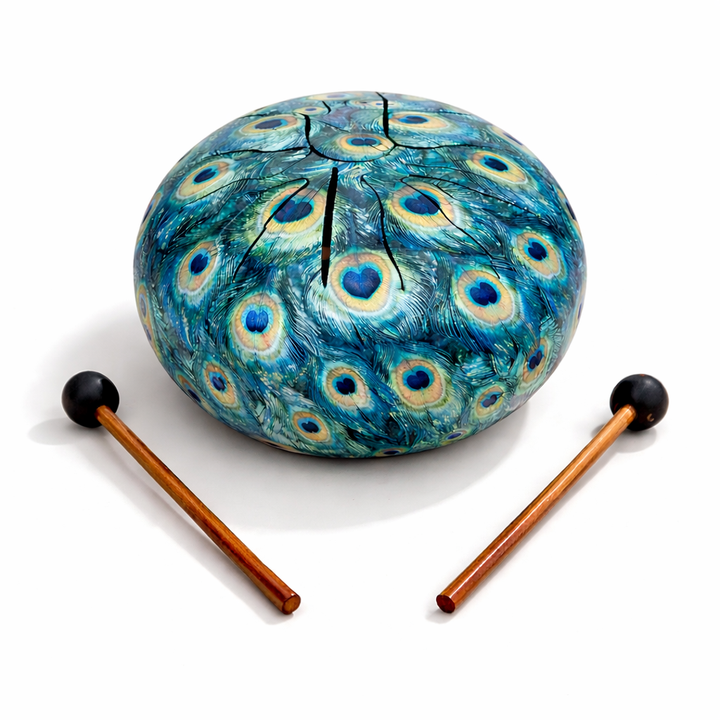 Peacock Feather Happy Drum Big for Mindfulness