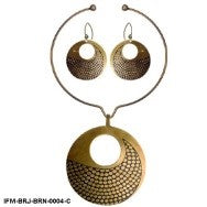 Zingara Pulchritude Classic Brass Necklace & Earrings Set
