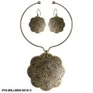 Handcrafted Zingara Aroma Brass Necklace with Earrings