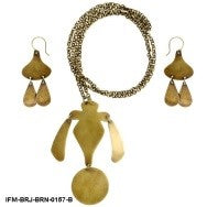 Handcrafted Whigmaleerie Premium Brass Pendant with Earrings