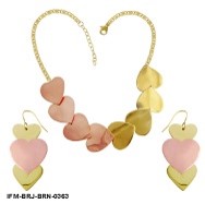 Handcrafted Love Cavalcade Brass Choker with Earrings