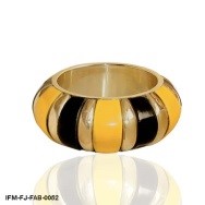 Handcrafted Scintillating Melon Resin Fashion Bangle