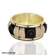 Handcrafted Black Olive Meringue Resin and Brass Bangle