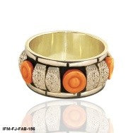 Handcrafted Peach Meringue Resin and Brass Fashion Bangle