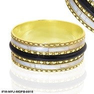 Handcrafted Seductive Fantasy Anthracite Black & Pearl Bangle