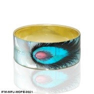 Handcrafted Ocellus Vogue Blue Pearl & Brass Fashion Bangle