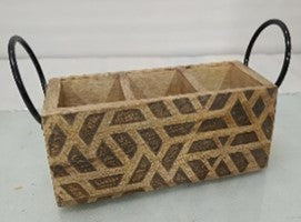 Wooden Carved Brown Cutlery Organizer Home & Table Accessory