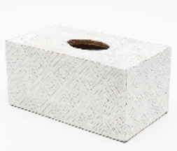 Wooden Carved Tissue Box Rectangular Tabletop Décor