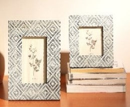 White Wooden Photo Frame Handcrafted Decorative Tabletop Accent
