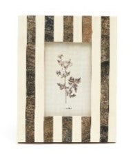 Handcrafted Brown & White Wooden Photo Frame for Home & Office