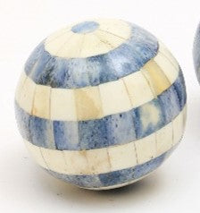 Blue Resin Decorative Sphere Modern Tabletop Showpiece