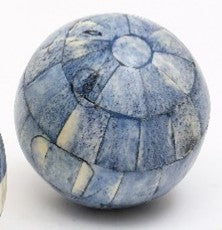 Blue Resin Decorative Sphere Modern Tabletop Showpiece