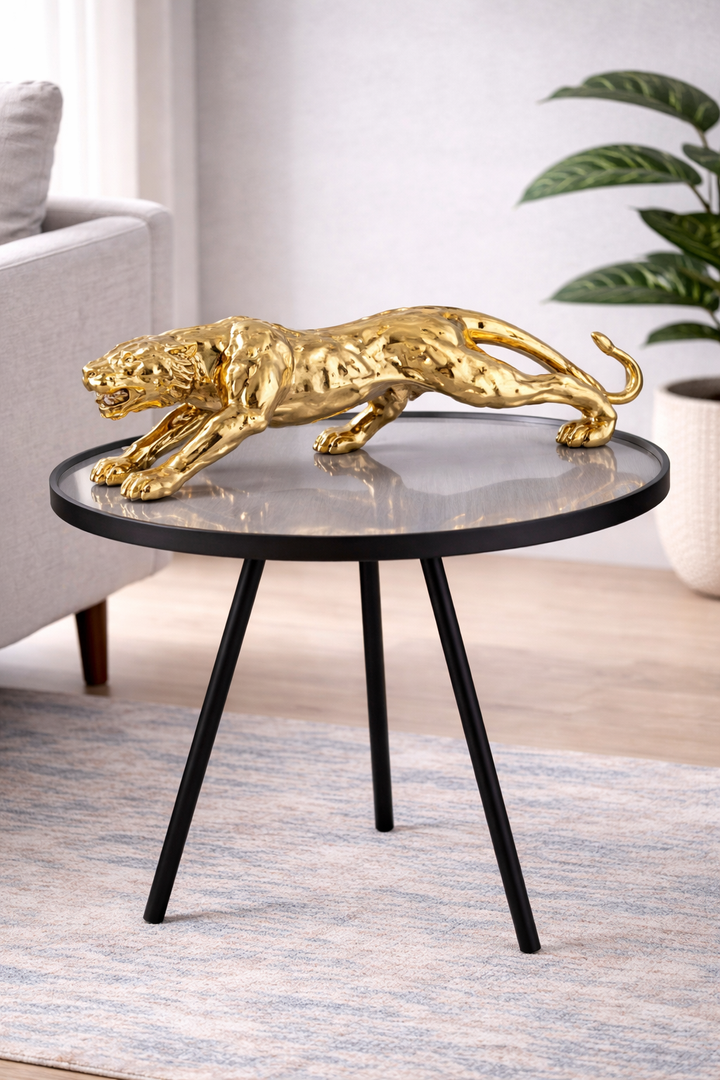Panther Figurine Aluminium Tabletop Decorative Showpiece for Interiors
