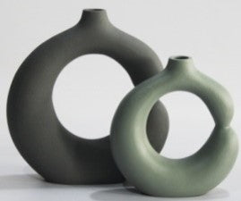 Modern Hollow Round Aluminium Flower Vase Decorative Accent Set