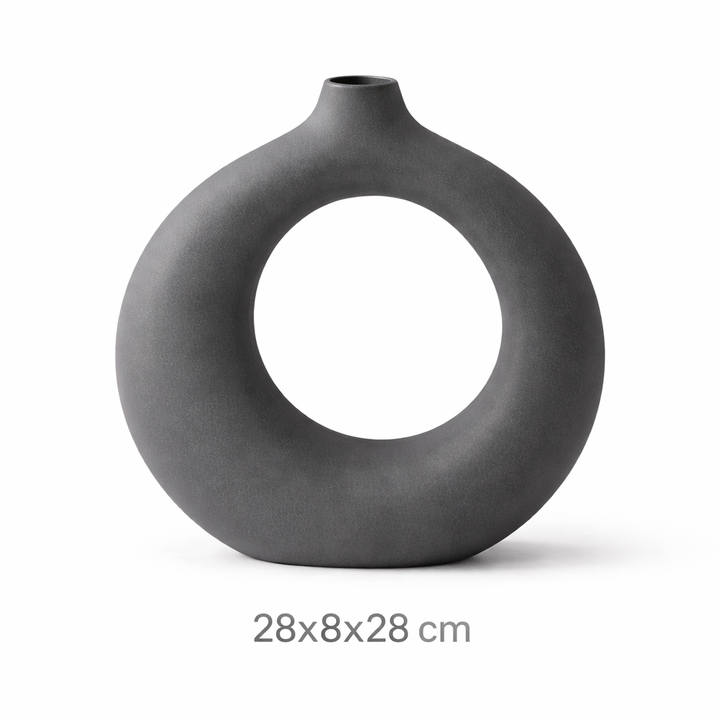 Modern Hollow Round Aluminium Flower Vase Decorative Accent Set