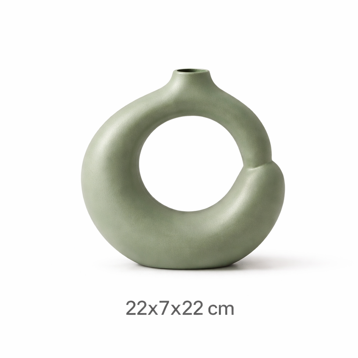 Modern Hollow Round Aluminium Flower Vase Decorative Accent Set