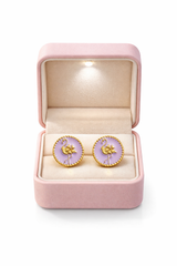 Flamazing Stud Earrings | Gold-Plated Brass with Enamel Flamingo