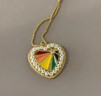 Rainbow Pendant Necklace | Gold-Plated Brass Heart-Shaped Design