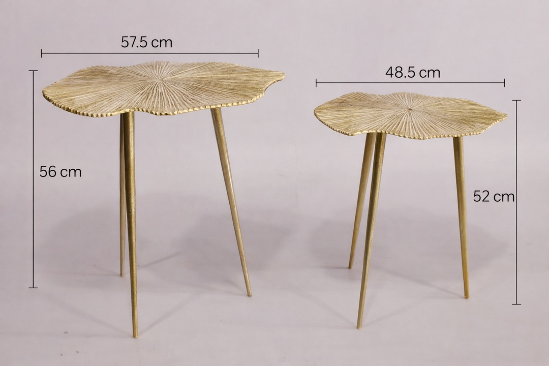 Artistic Textured Gold Metal Side Tables for Luxury Interior Styling