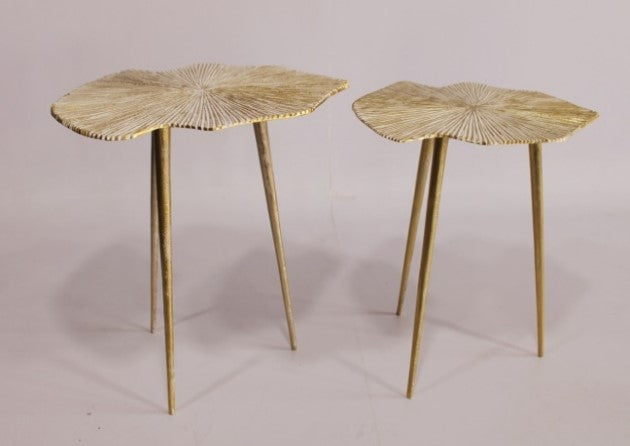 Artistic Textured Gold Metal Side Tables for Luxury Interior Styling