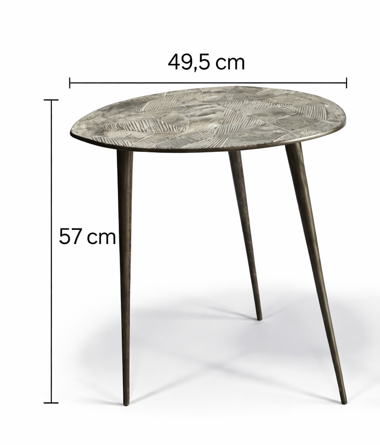 Luxury Grey Metal Side Tables with Organic Design for Home & Office