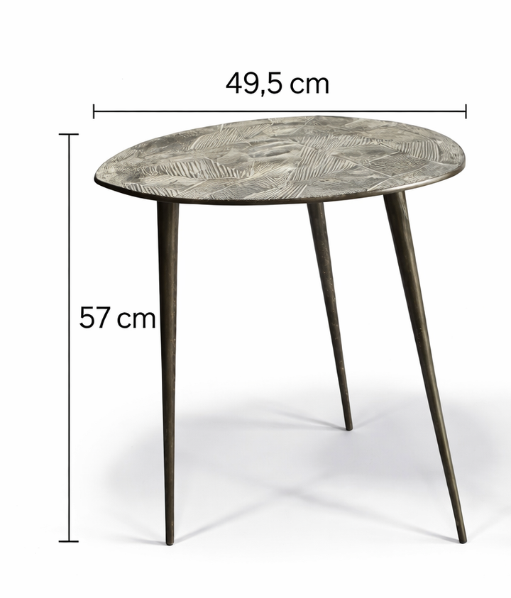 Luxury Grey Metal Side Tables with Organic Design for Home & Office